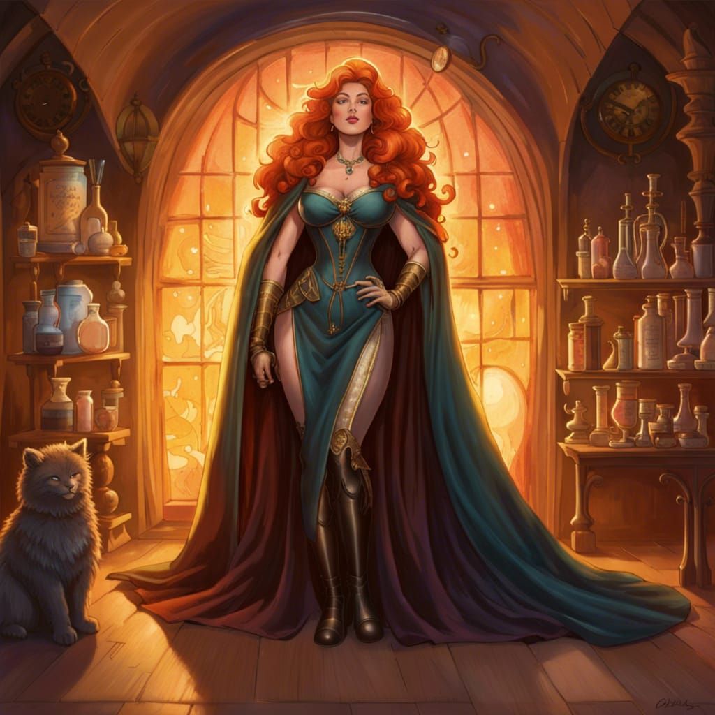 SuperGoddess Materializes in Alchemist Lab: Fantasy Art