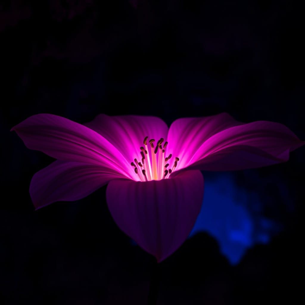 bioluminescent cave flower