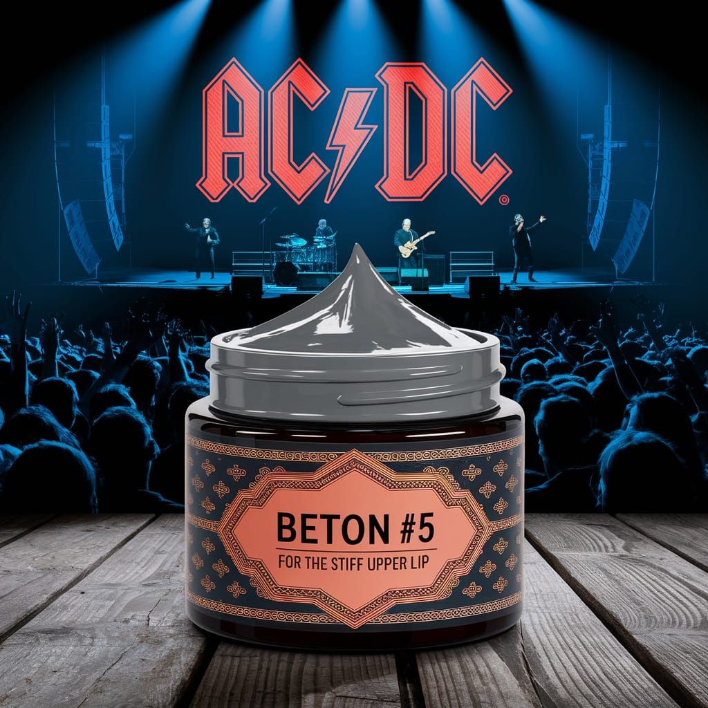Ornate Glass Jar with Industrial Paste, AC/DC Concert Backgr...
