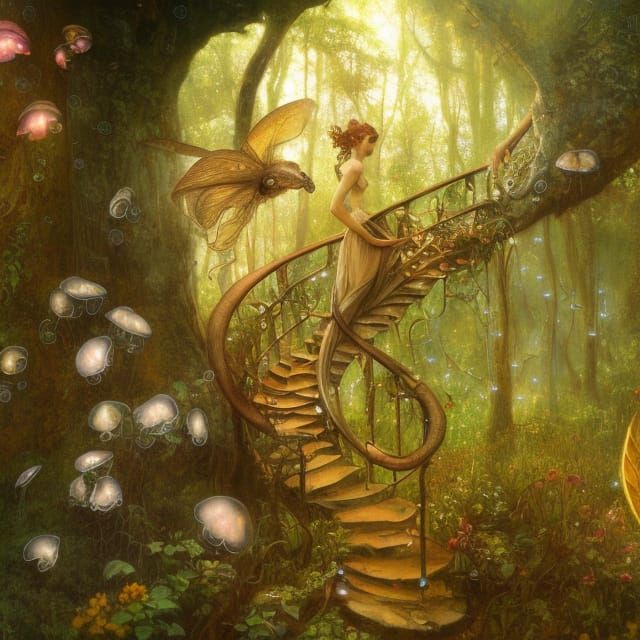 Enchanted Elven Stairway to Fae Treehouse