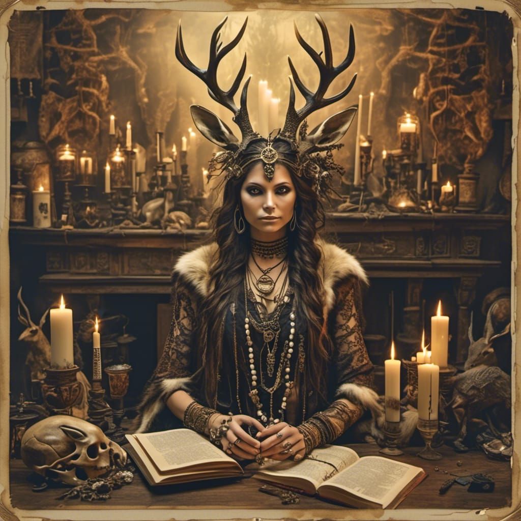 Mystical Oracle with Jackalope Headpiece