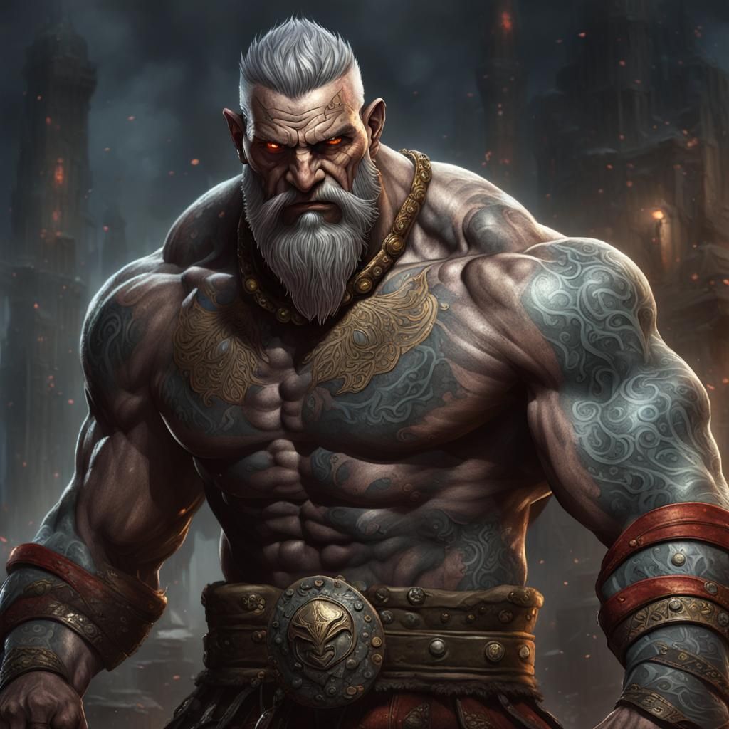 D&D Goliath Pro Wrestler in Detailed Fantasy Art