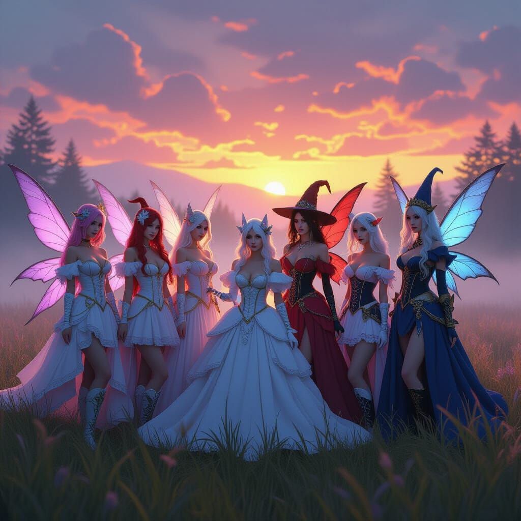 Epic Cosplayers in Fantasy Battlefield Scene