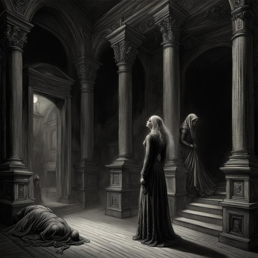 Haunted Lady: Sinister Spirit in Dark Romanticism