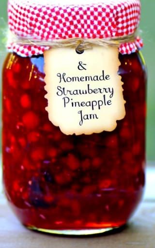 Vibrant Jar of Strawberry Pineapple Jam