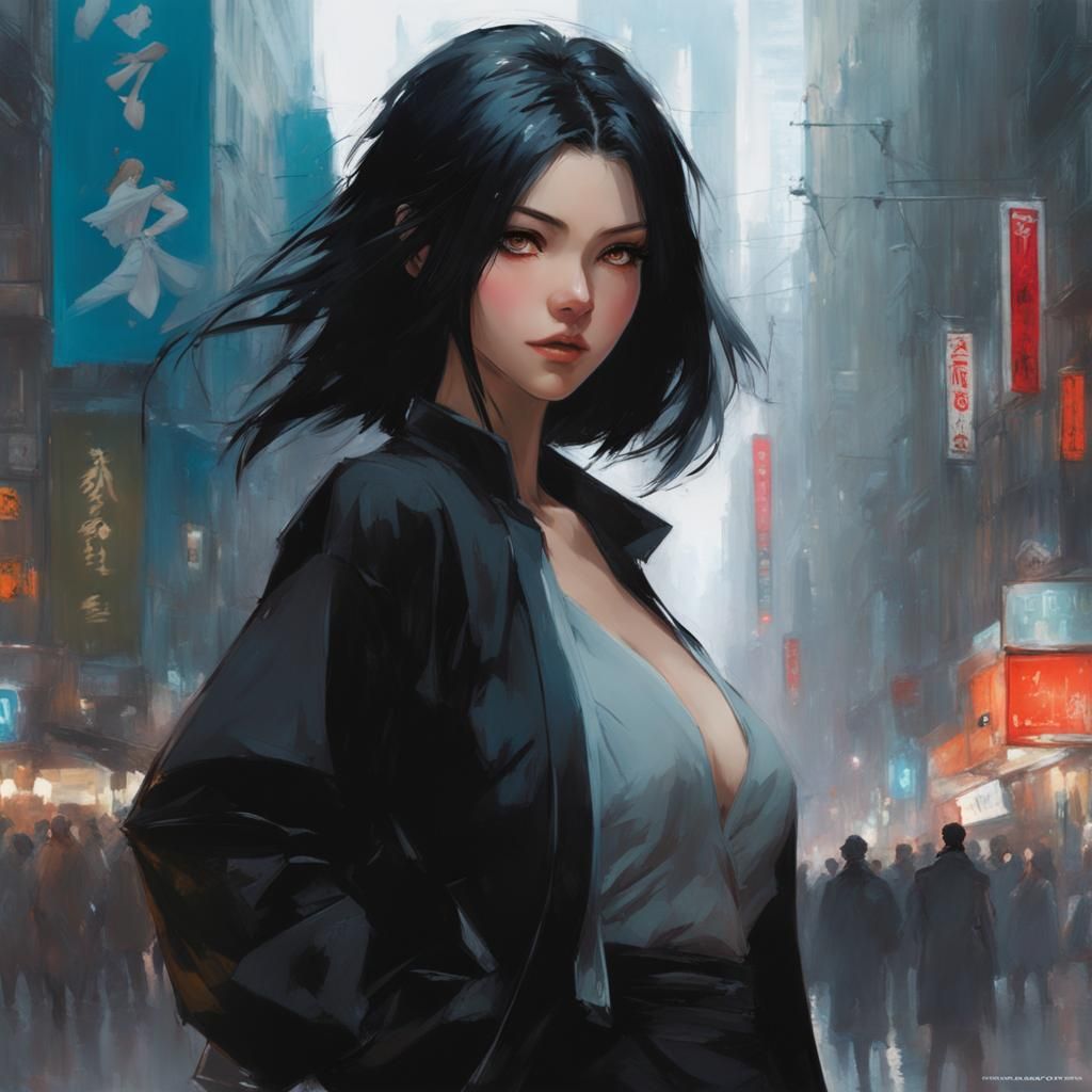 Maki Zenin Concept Art: Dynamic Poses in Bokeh