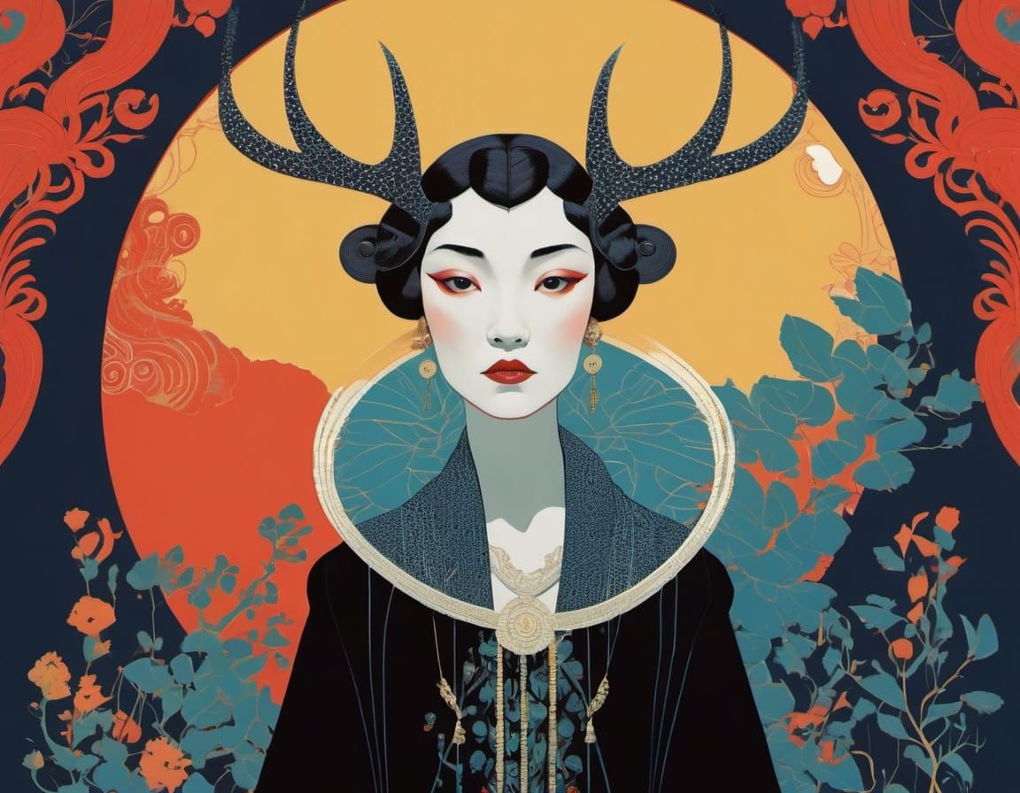 Ethereal Deco-Punk Illustration