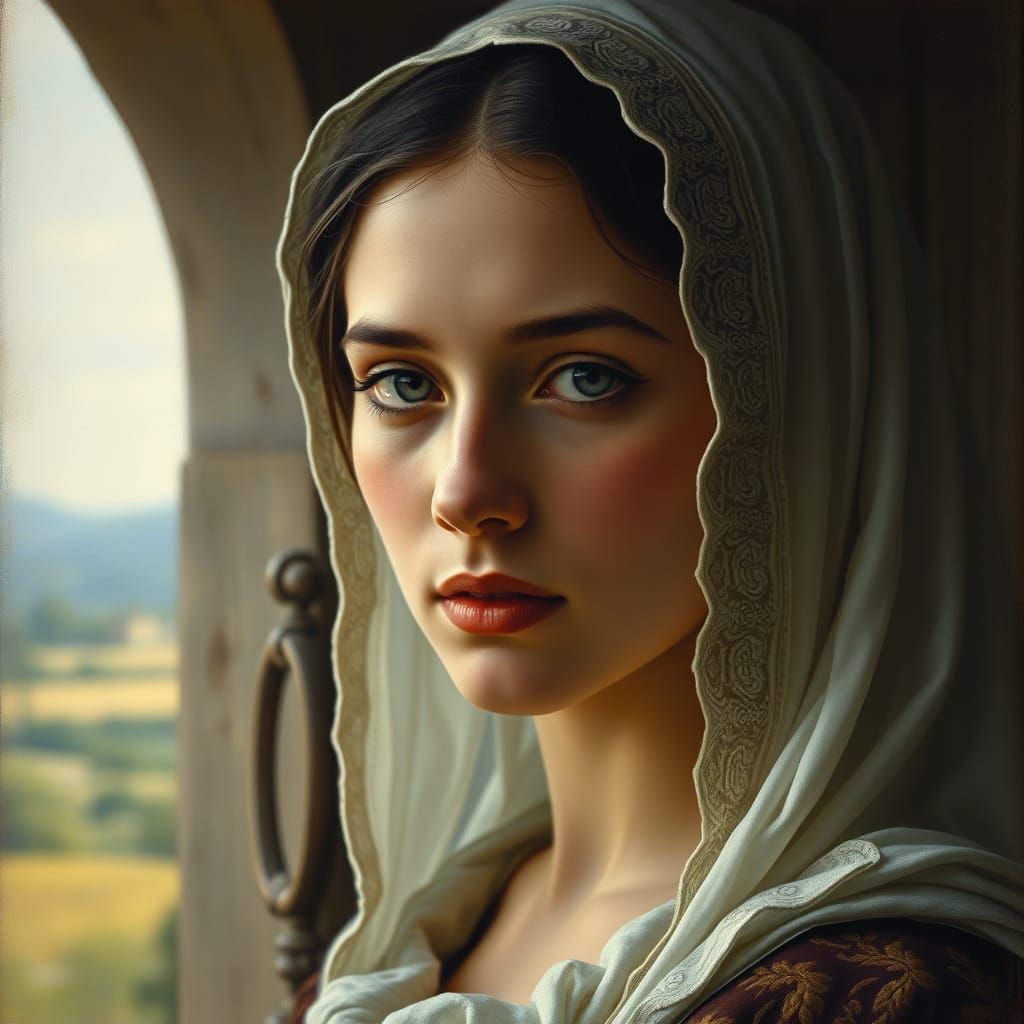 Serene Renaissance Bride in Soft Focus