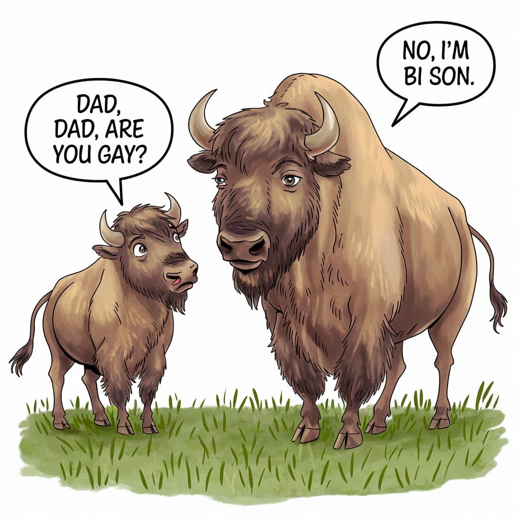 Bison Dad Joke: A Playful Field Conversation