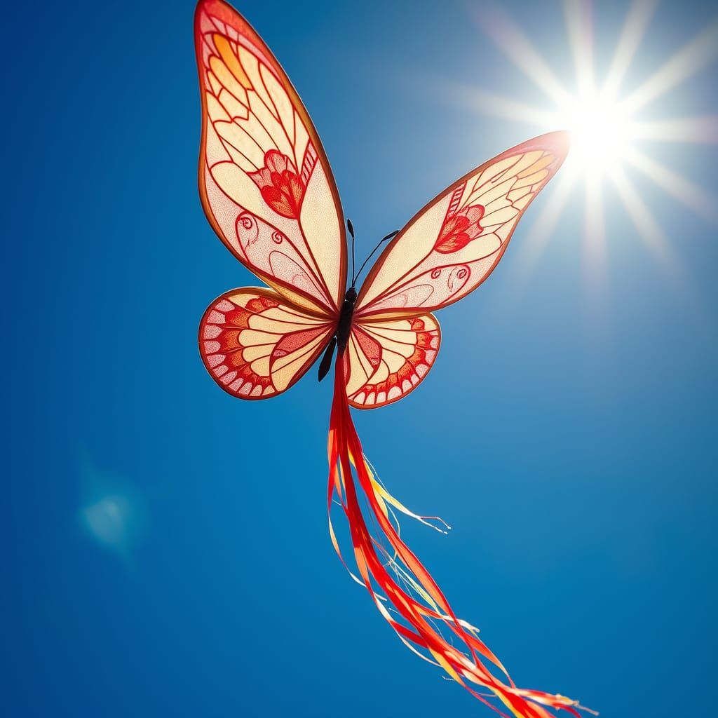 Vibrant Traditional Chinese Butterfly Kite in Close-Up