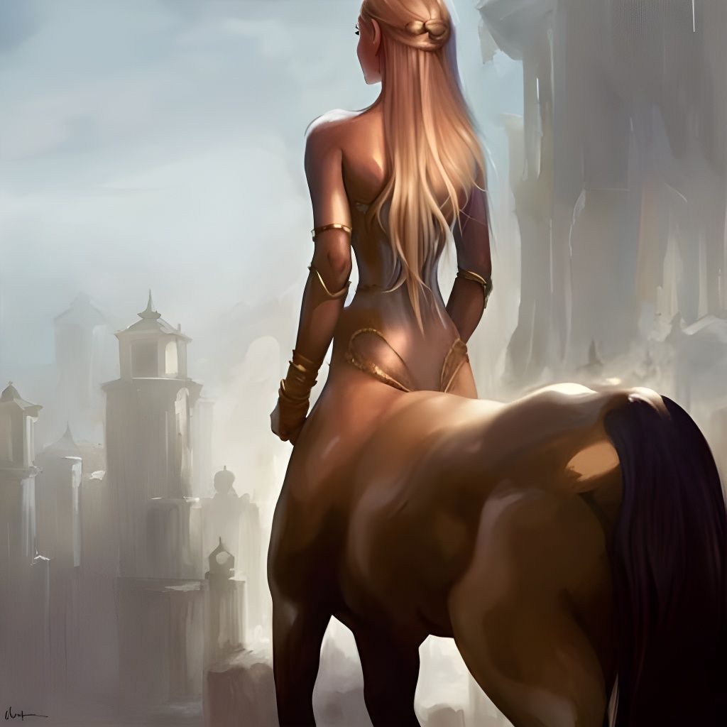 Beautiful Centaur Girl in Hyper-Detailed Digital Art