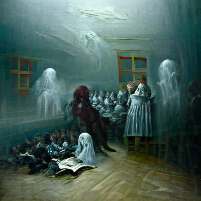 Haunted School: A Gothic Horror Scene