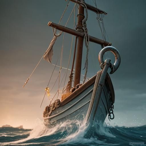 Willpower: Boat Firmly Anchored in Stormy Sea