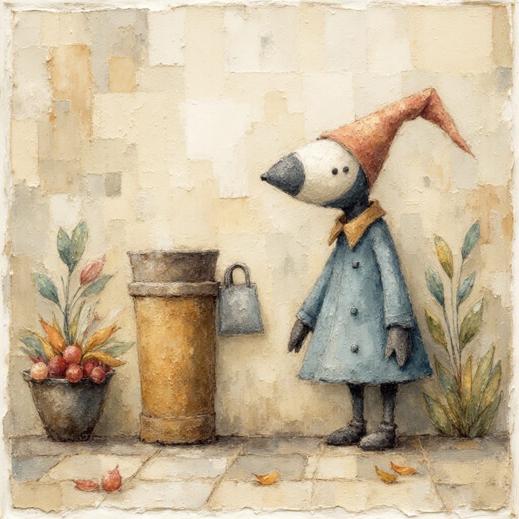 Tranquil Cottagecore Scene in Pastel Earth Tones