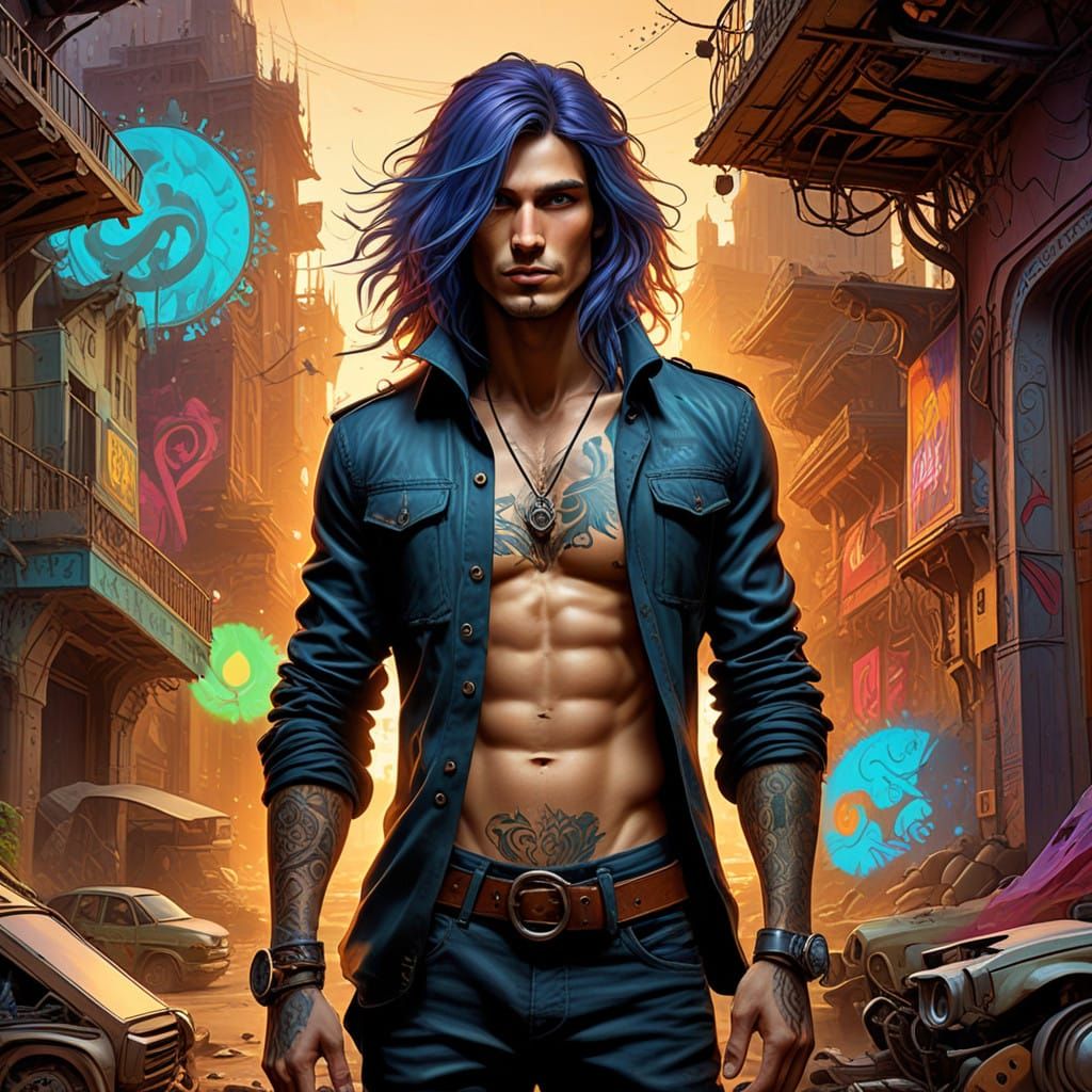 Ethereal Desert Fae in Vibrant, Iridescent Attire