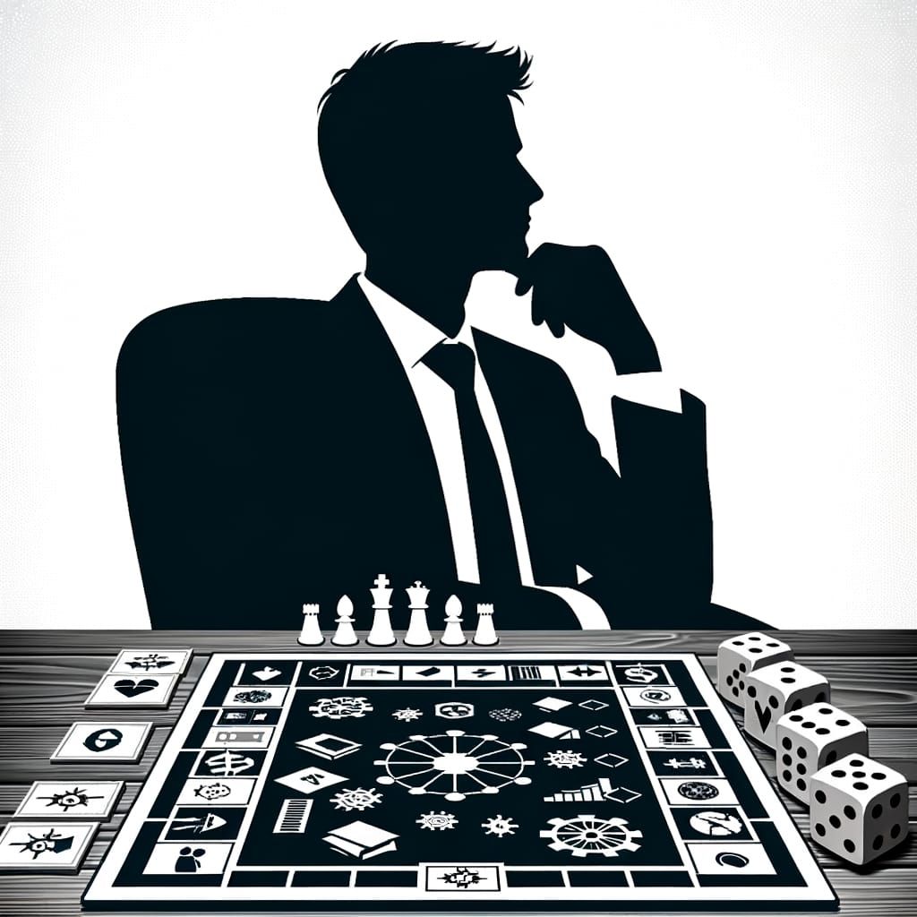 Silhouette of Person Ready for Business Board Games