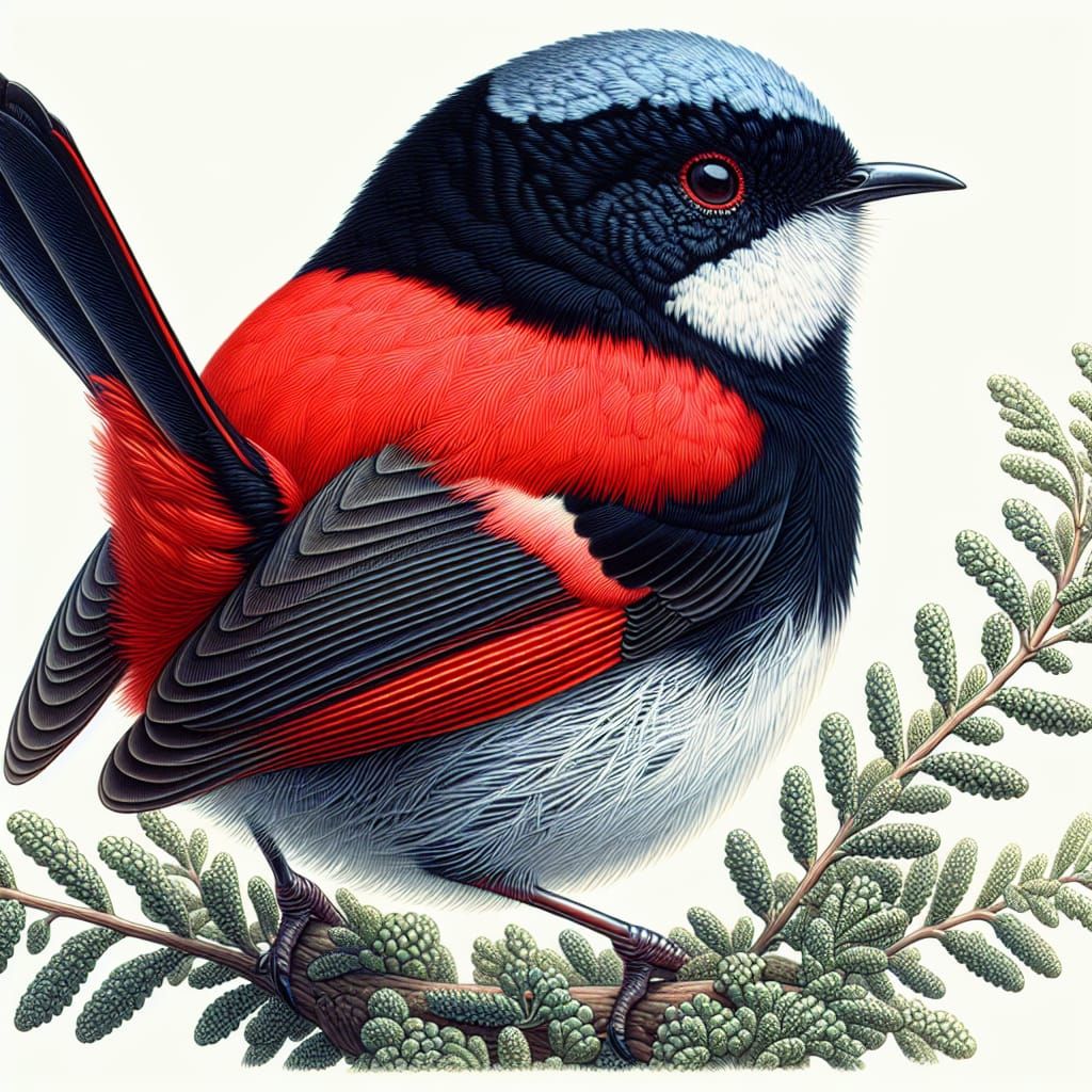 Australian Outback Bird in Lush Habitat