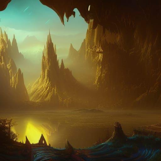 Detailed Star Matte Painting in Deep Color