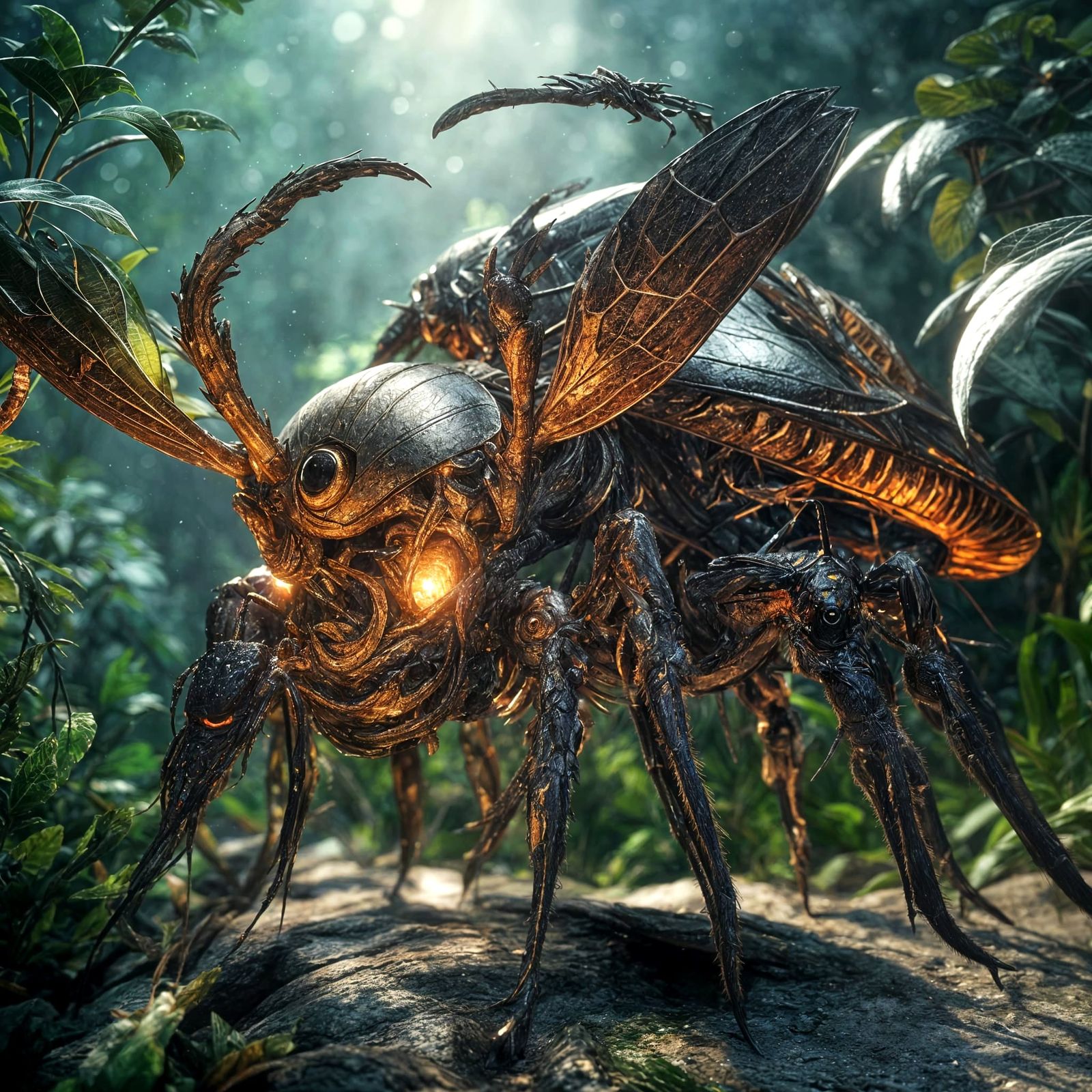 Surreal Mad Scientist Spider in Gothic Art Style