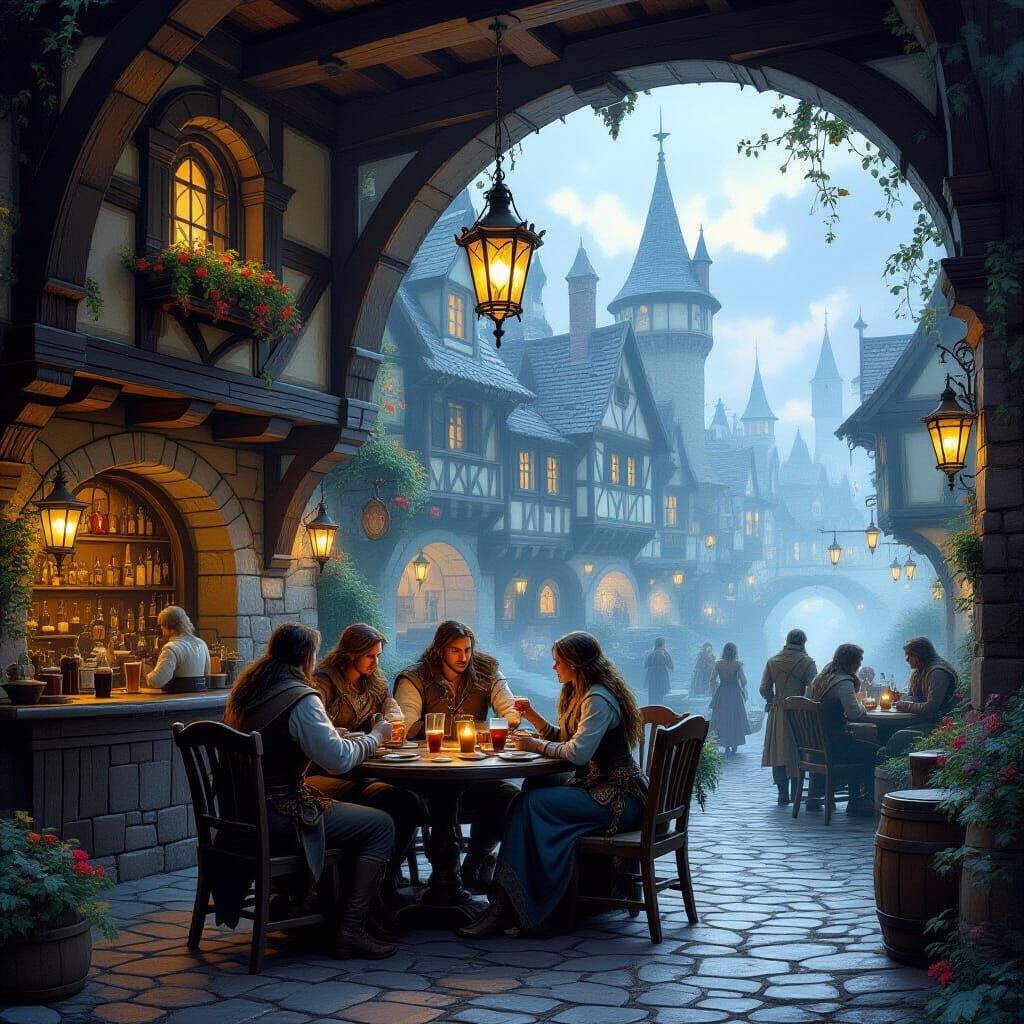 Adventurers Gather at Ethereal Medieval Tavern