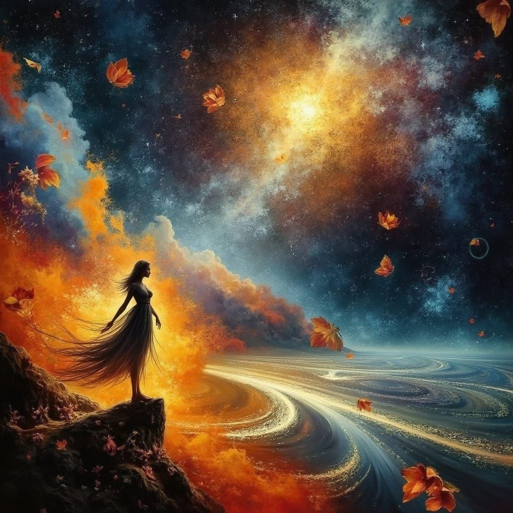 Eternal Love: Woman in Floral Dreamscape