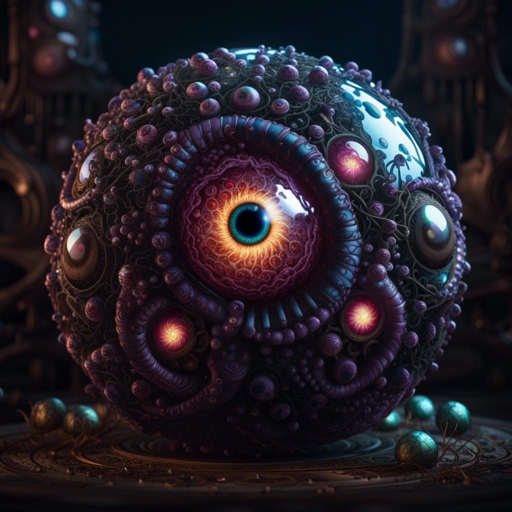 Eldritch Crystal Sphere Filled with Monster Eyeballs