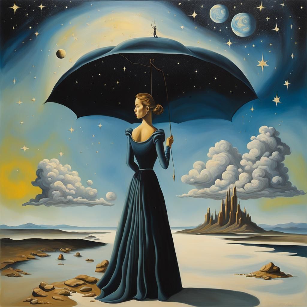 Surreal Woman in Dreamscape, Salvador Dali Style