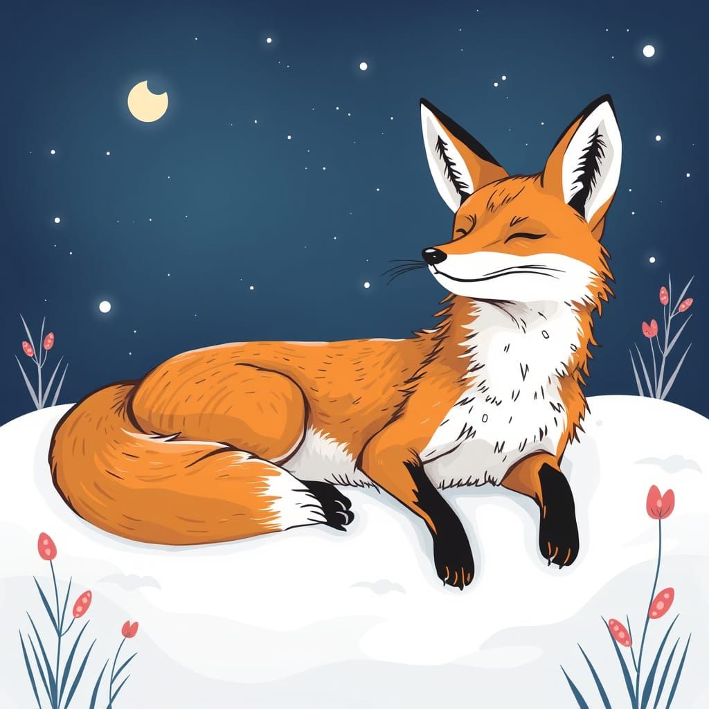 Chilled Relax Fox Illustration