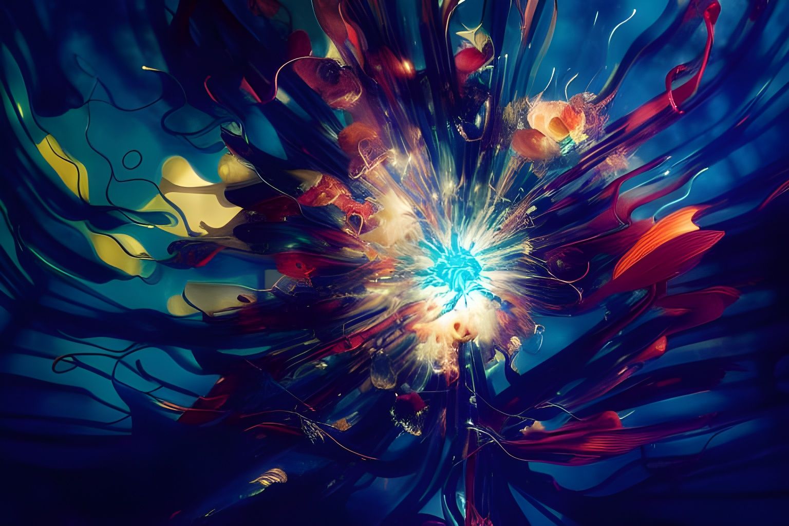 Explosive Abstract Hypernova Digital Art