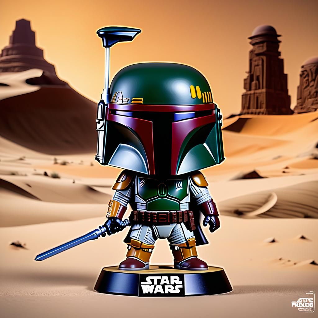 The Mandalorian with the Dark Saber on Tatooine