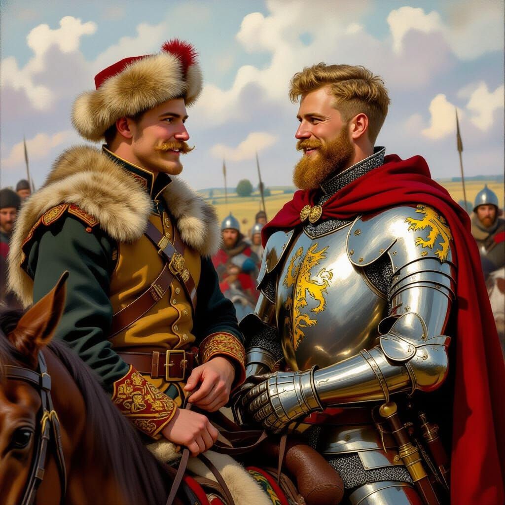Polish Officer and Knight in Historical Exchange