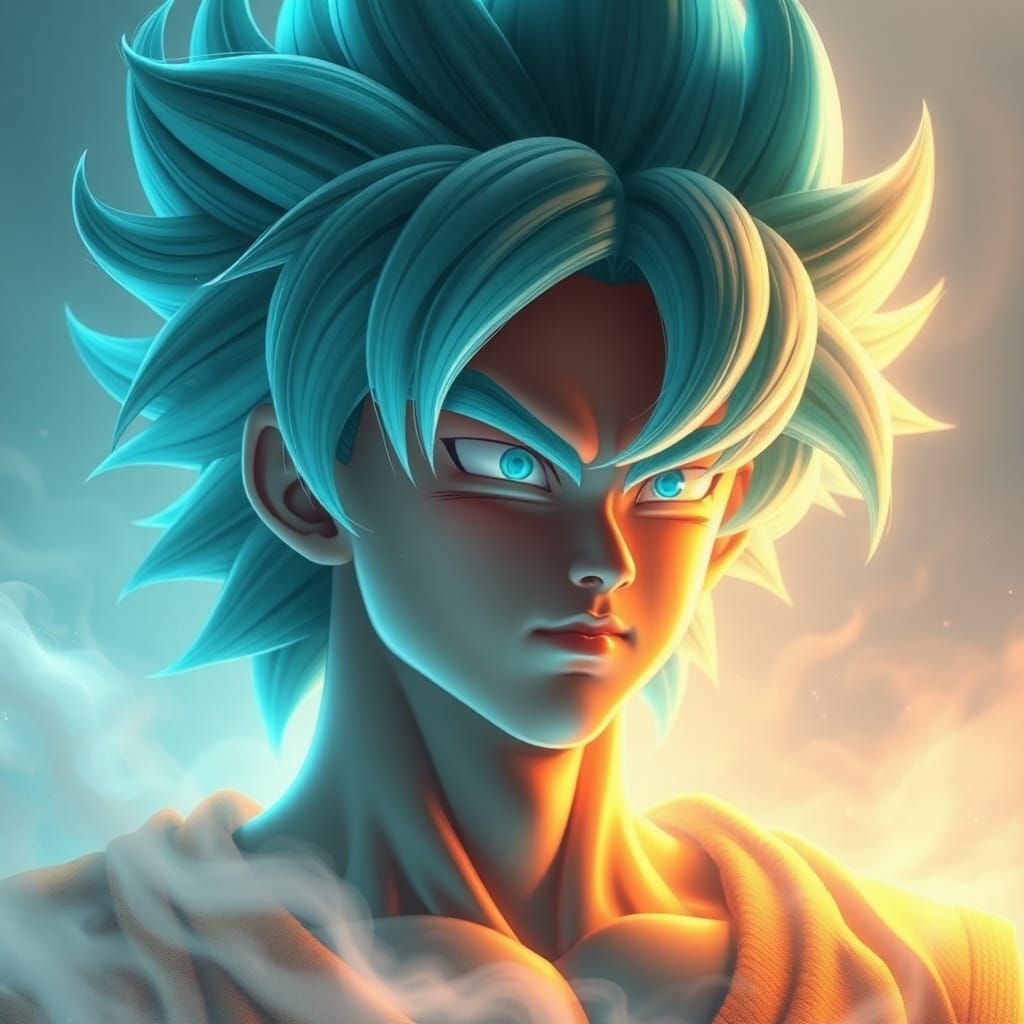 Goku Portrait in Dreamy Sci-Fi Style