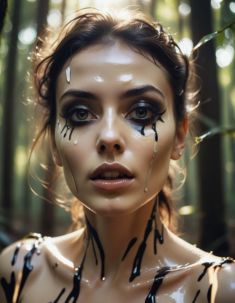 Gothic Woman in Forest Promoting Coconut Milk