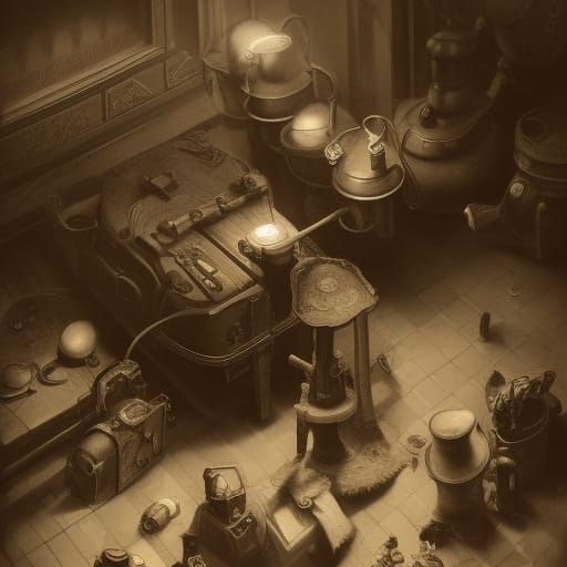 Vintage Cameras in Sepia: Hyperdetailed Photographic Art