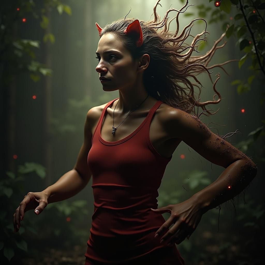 Werewolf Transformation in Matte Painting Style