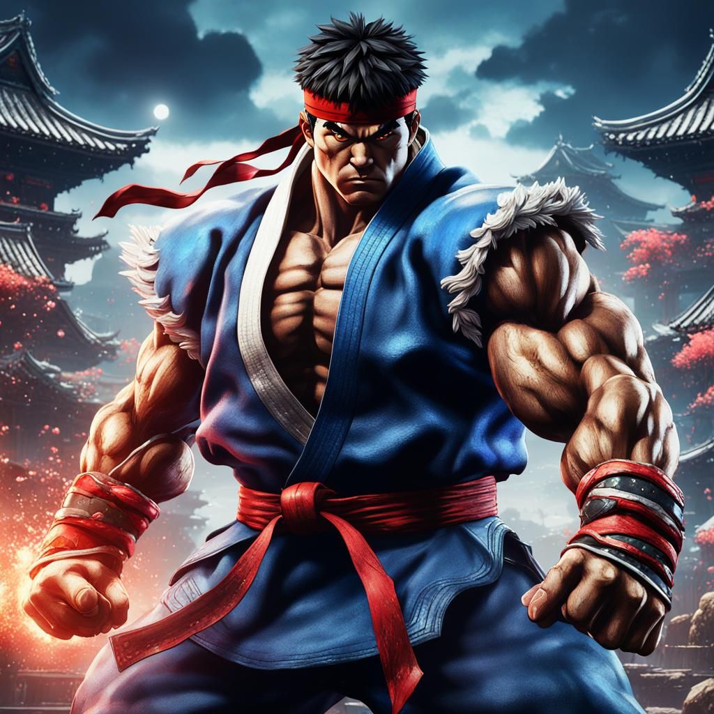 Street Fighter Ryu in Detailed Matte Painting