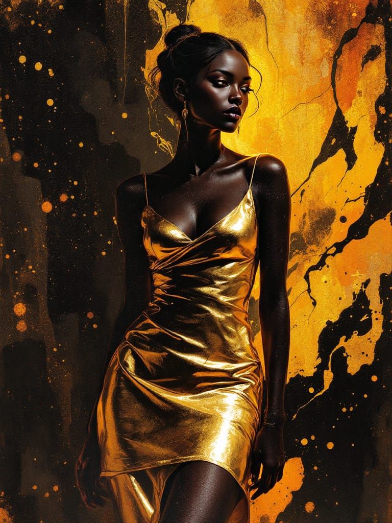 Chiaroscuro Portrait of a 2030s Pin-Up Woman