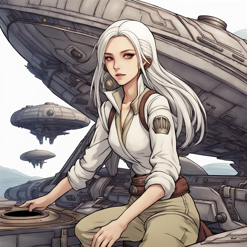 Alien Pilot in Millennium Falcon-Style Ship