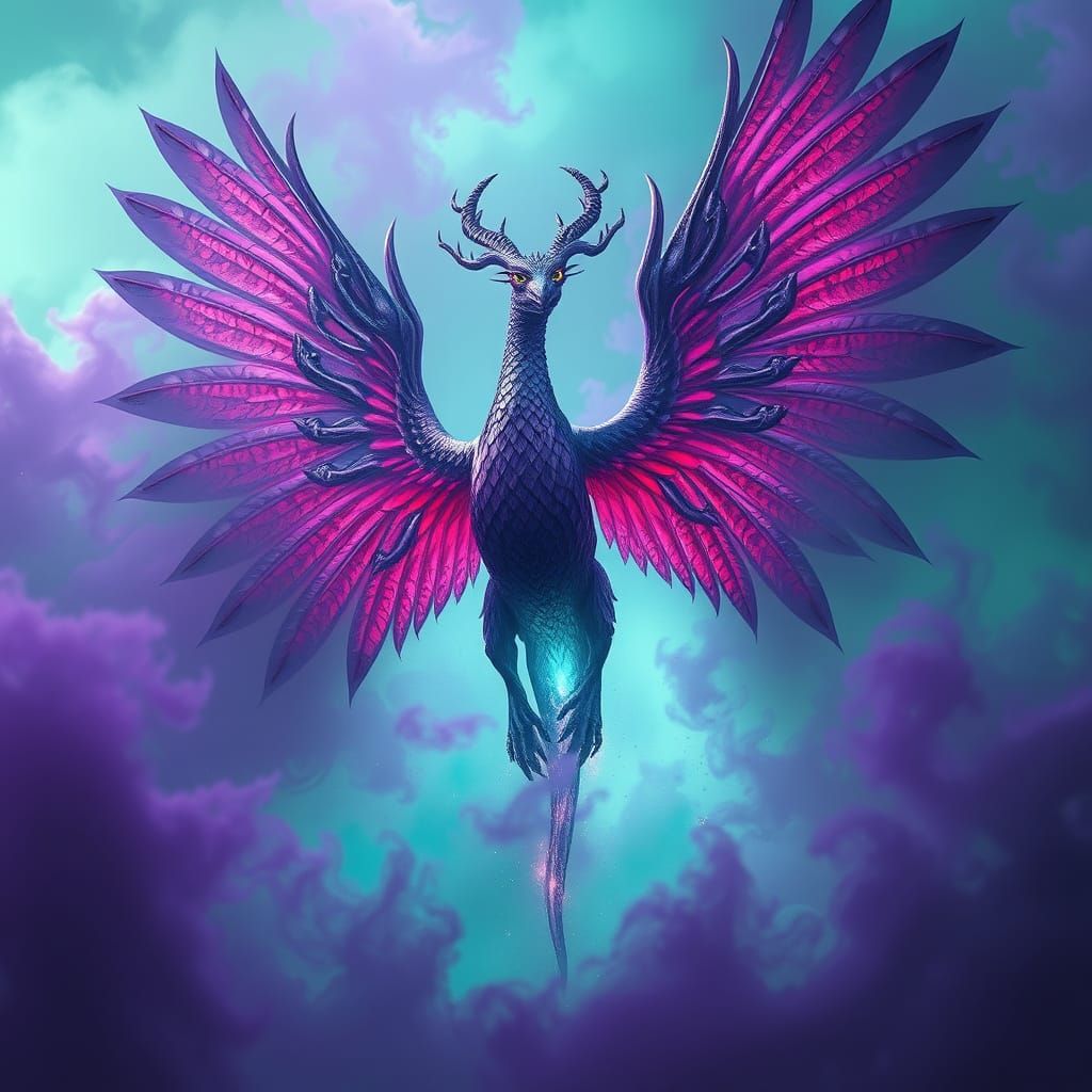 Majestic Androktasiai in Vibrant, Swirling Purple Mist