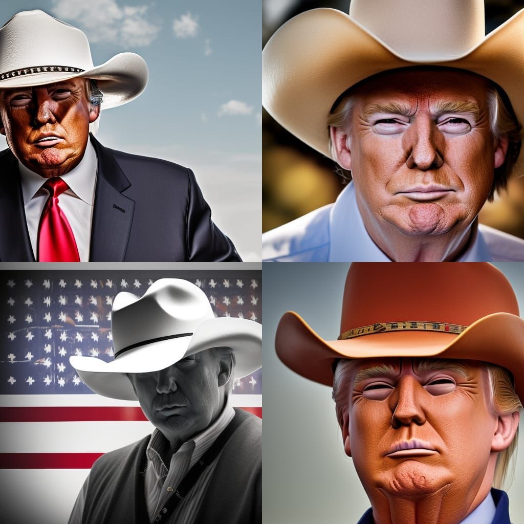Donald Trump with Cowboy Hat: Professional Photo