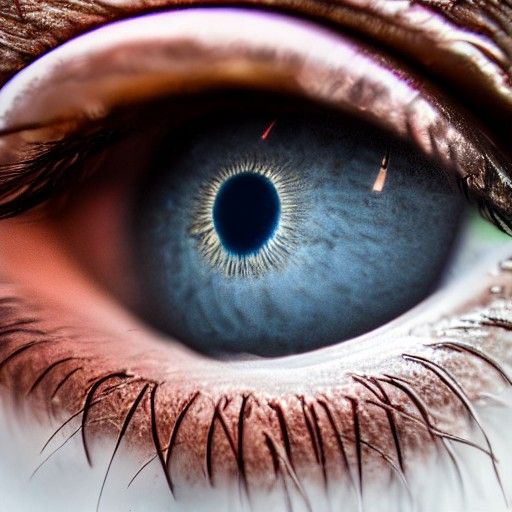 Cityscape Reflection in Realistic Eye Close-Up