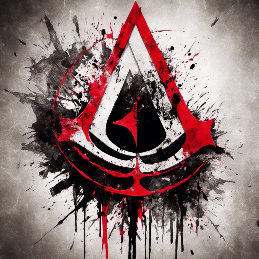 Assassin's Creed Logo Trash Polka Tattoo