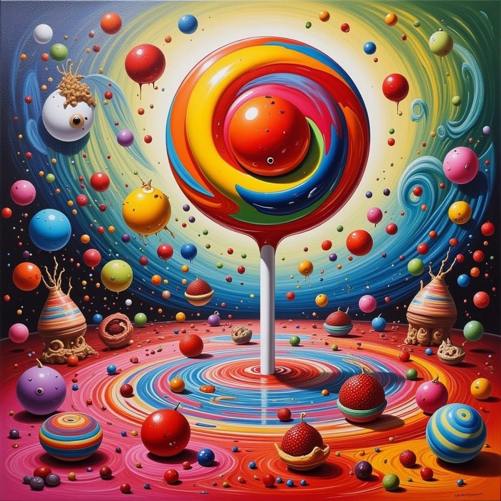 Vibrant Candyland Lollipop Whimsy