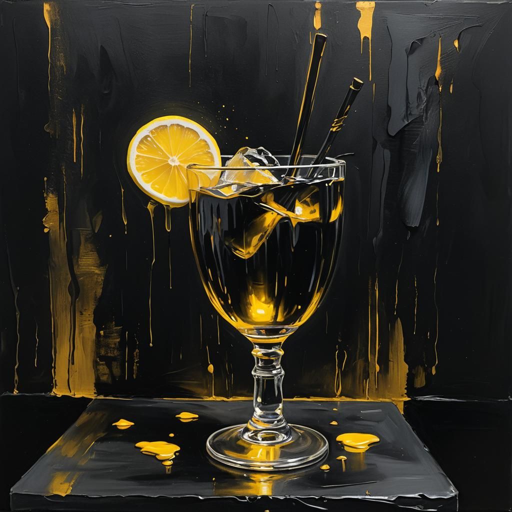 Emo Lemonade: A Grunge Still Life Painting