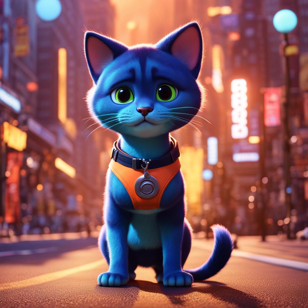 Stylized Neko Boy in Speedo: 3D Digital Art