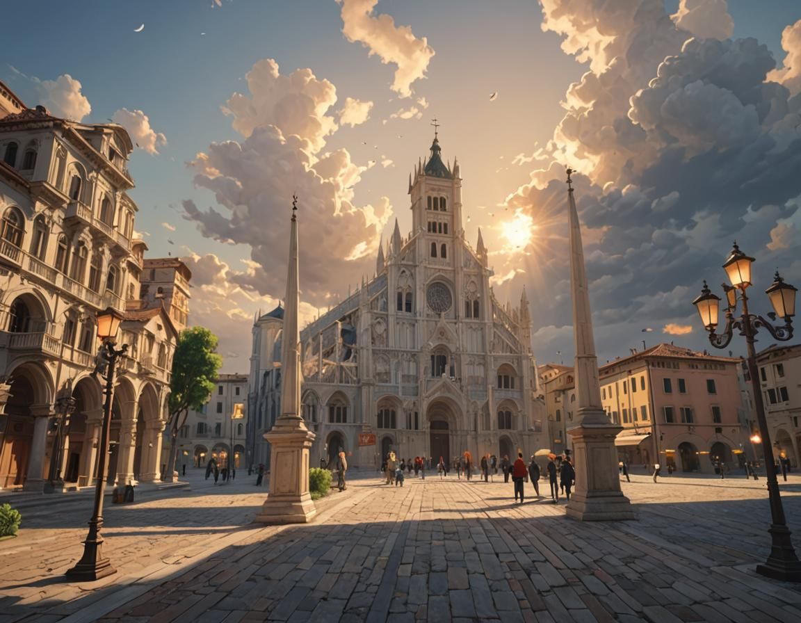 Padova, Italy in Detailed 3D Anime Art Style