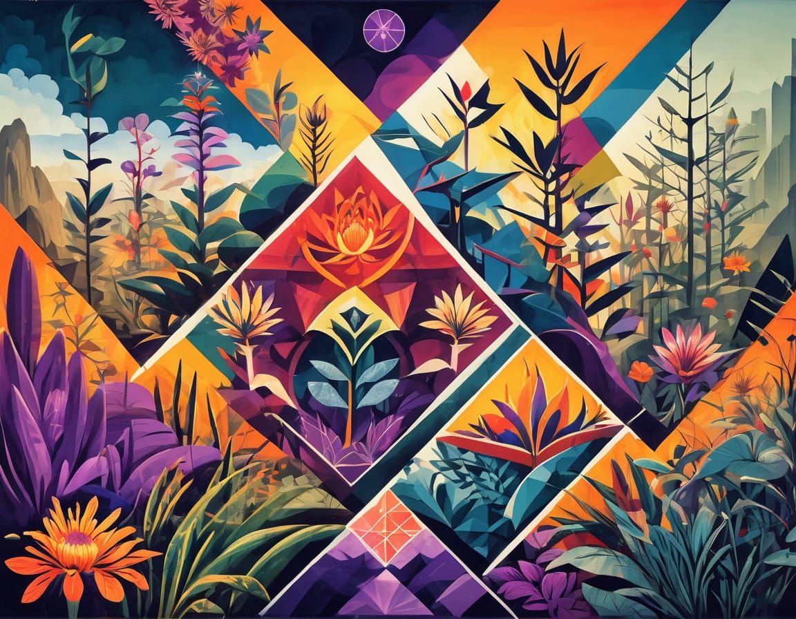 Surreal Alien Landscape with Phantasmagorical Flora