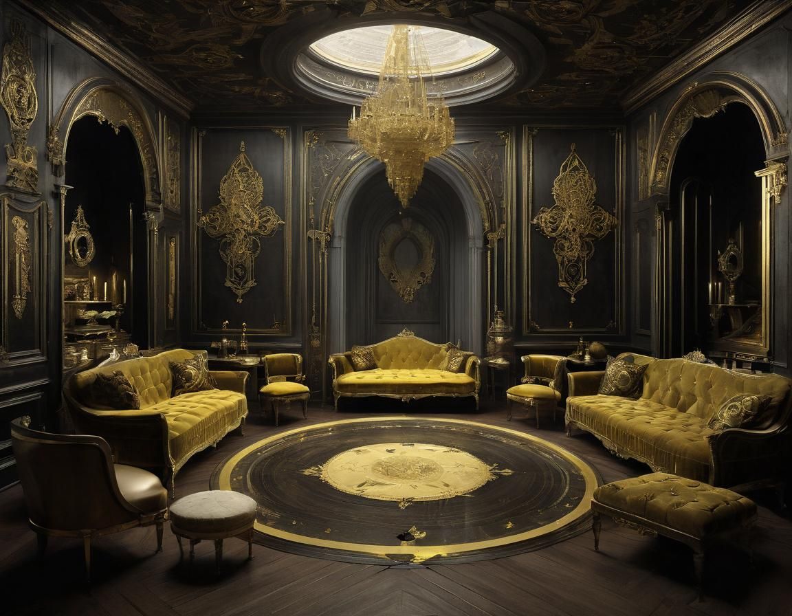 Cozy Home Interior in Delicate Line Art Style