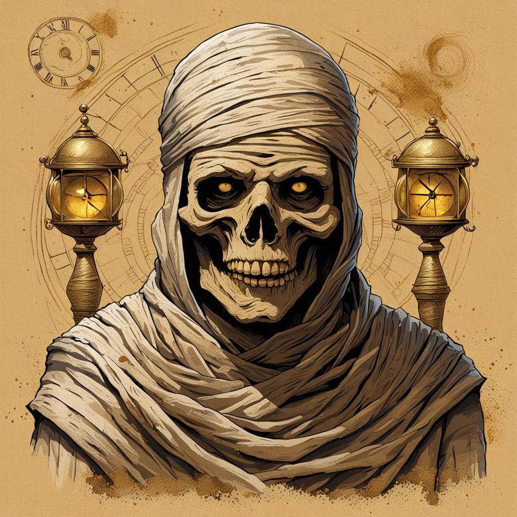 Hourglass: Mummy Villain Manipulating Sands of Time