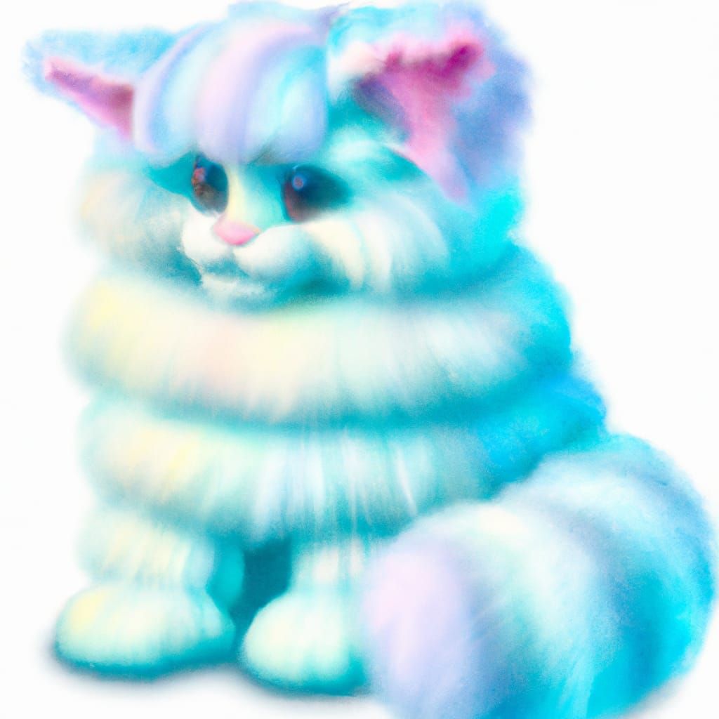 Fluffy Blue Striped Kitten in Photorealistic Style